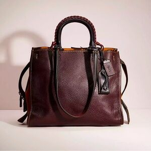 Coach Oxblood Brown Pebbled Leather with Suede